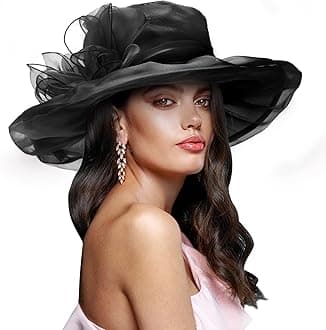 DRESHOW Women Organza Hat Church Cap Hats Clearance Kentucky Derby Cocktail T...