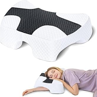 SAHEYER Side Sleeper Pillow with Arm Hole, Memory Foam Pillow for Neck and Shoulder Pain Relief, Multi-Angle Armholes Pillow for Many Sleeping Positions (Black)