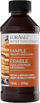 Maple Bakery Emulsion: True Essence, Ideal for Boosting Fruit Tones in Cakes, Cookies & Desserts, Gluten-Free, Keto-Friendly, Extract Substitute Essential for Your Kitchen, 4 Oz