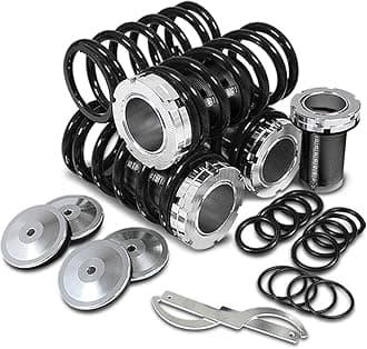 Auto Dynasty Aluminum Scaled Coilover Kit Set (Black Springs & Sleeves), Compatible with Civic/CRX/Del Sol/Integra - EG EK DC