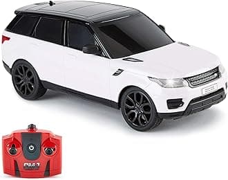 CMJ RC Cars TM Range Rover Sport Remote Control Car 1:24 scale with Working LED Lights, Radio Controlled Supercar (Range Rover Sport White)