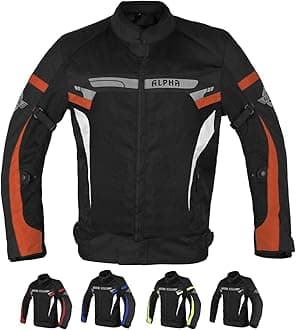 ALPHA CYCLE GEAR BREATHABLE BIKERS RIDING PROTECTION MOTORCYCLE JACKET MESH CE ARMORED (ORANGE BOSS, LARGE)