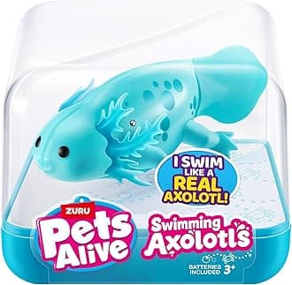 Pets Alive Swimming Axolotl - Teal - Dive Into An Enchanting World Of Underwater Fun With Pets Alive Swimming Axolotls! - Includes: 1 X Axolotl, 1 X Collector's Guide
