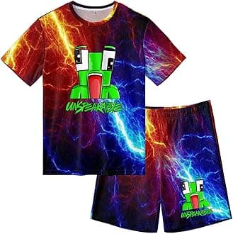 Boys and Girls Short Sleeves and Short Short Clothing Sets Game Summer T-Shirt