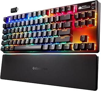 SteelSeries Apex Pro TKL Wireless Gen 3 - Wireless Gaming Keyboard - Adjustable Actuation Hall Effect Switches; Game-Ready Presets - Rapid Trigger, Protection Mode, Rapid Tap/SOCD - American QWERTY