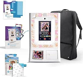 Sprocket Photo Booth Machine Instant Color Photo Printer (White) Gift Bundle + Zink Paper (110 Sheets) + Padded Carrying Case + Premium Screen Protector (2) + Decorative Sticker Frames (15)