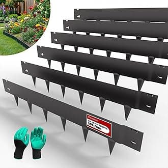 20ft. Galvanized Steel Landscape Edging (6-Pack) – 40" x 8" Metal Garden Bord...