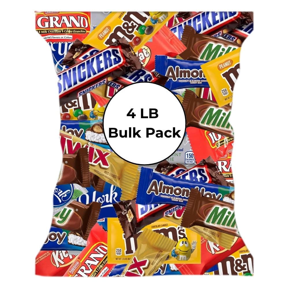 Halloween Assorted Chocolate Candy Variety Pack - 4lb Assorted Bulk Chocolate Candy & Chocolate Gifts - Halloween Chocolate Candy Individually Wrapped- Mixed Candy Chocolate Assortment Bags