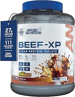 Applied Nutrition Clear Hydrolysed Beef Protein Isolate Powder, Fruit Juice Style, Dairy Free, Lactose Free, Zero Sugar, Low Fat, 1.805kg - 60 Servings (Cola Millions)