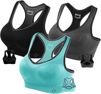 Racerback Sports Bra for Women - High Impact Padded Seamless Activewear Bras for Yoga Gym Workout Fitness