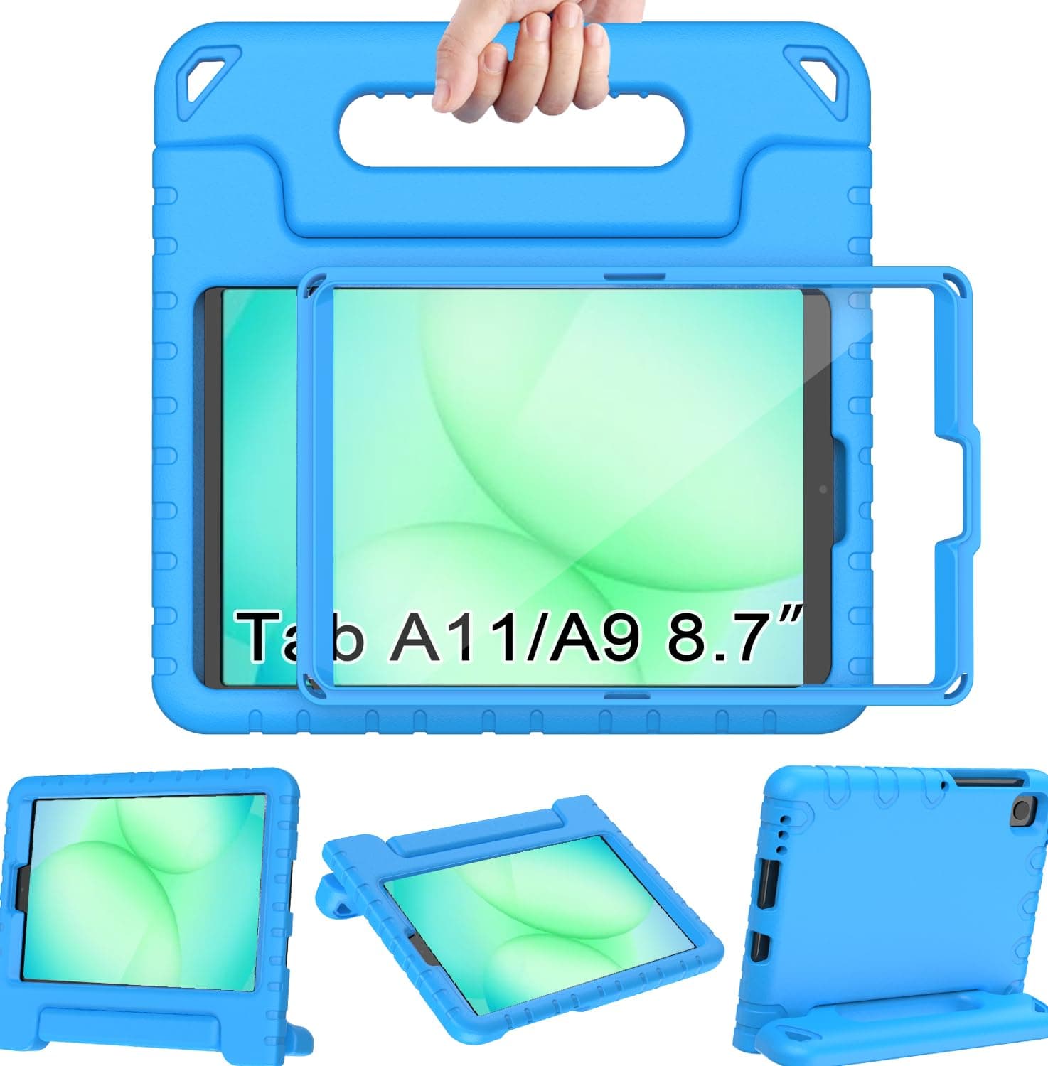 BMOUO Kids Case for Samsung Galaxy Tab A11 8.7" 2025, Galaxy A9 8.7" 2023 / A7 Lite 2021 Case - with Screen Protector, Shockproof Lightweight Samsung Galaxy Tab A11/A9/A7 Lite Case 8.7 Inch, Blue