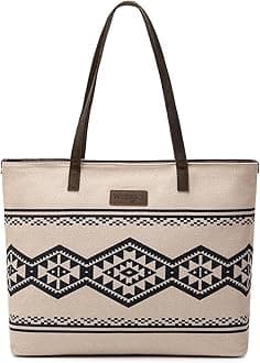 Montana WestWrangler Tote Bag for Women Canvas Shoulder Handbag Aztec Purse