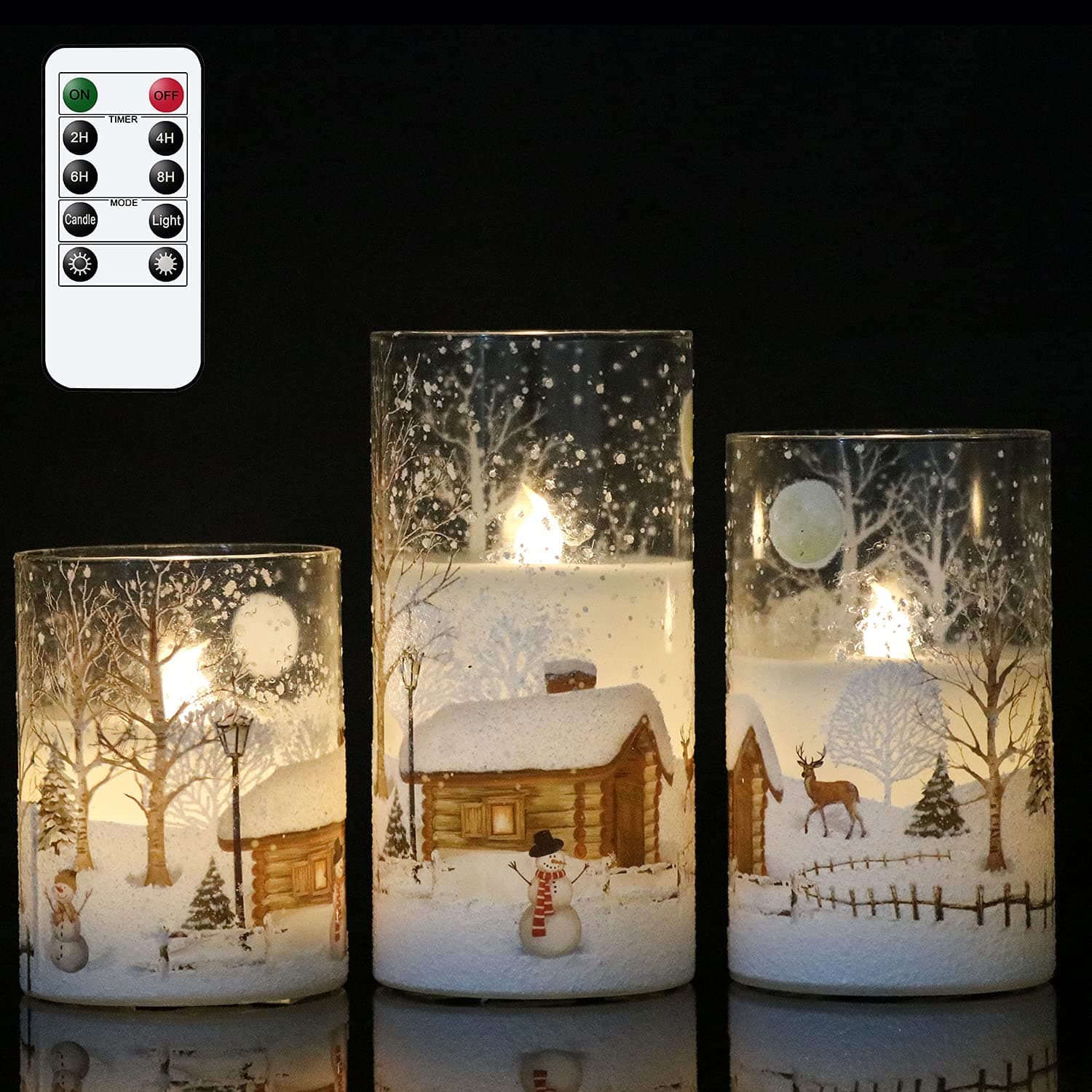 Snowman Flameless Candles