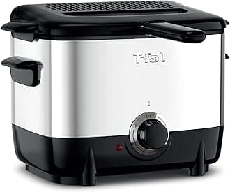Tefal Mini Deep Fryer, Stainless Steel Deep Fryer with Basket, 1 Litre, Versatile Temperature Control, 900 Watt, Temperature Control, Easy to Clean, Black