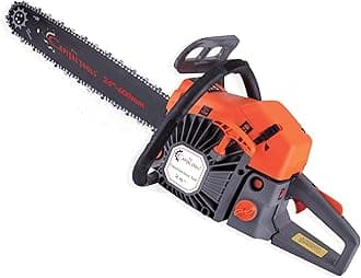 Id064, 62Cc/4.5Hp Powerful 2 Stroke Petrol Chainsaw, 24Inch Chainbar and Chain, for Wood Cutting, Gardening, Farm Use,Low Fuel Efficient