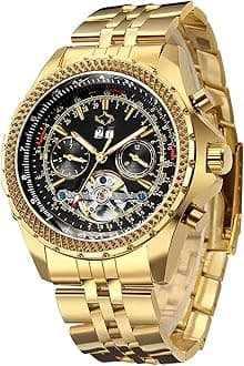 Classic Multi Functional Automatic Mechanical Watch Luminous Tachymetre Big Face Calendar Watch with Month/Day/Date