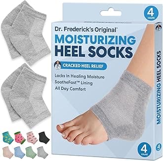 Dr. Frederick's Original Moisturizing Heel Socks for Cracked Heel Treatment - 2 Pairs - Stop Cracked Heels in Their Tracks