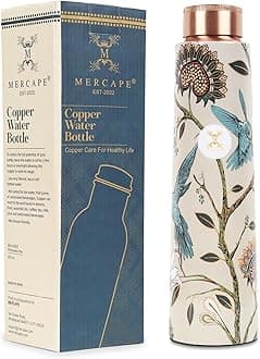 MERCAPE® - 100% Pure Copper Water Bottle | Leak Proof, Durable & Rust Proof | Non-Toxic & BPA Free Bottles | Eco Friendly Water Bottle (900 ml) (Pack of 1)