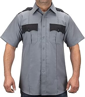 First Class Men's Two Tone Men's Uniform Shirt Pleated