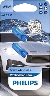 Philips WhiteVision ultra W5W car signaling bulb, White, Double blister
