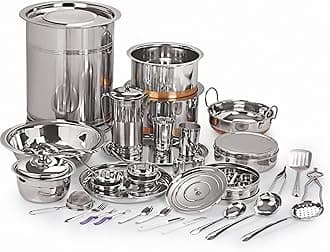 Neelam Stainless Steel Dinner Set, Durable Quality, 101 Pieces Set, Ideal Gifting Dinner Set, Ideal for Special Occasions Like Anniversary, Wedding, Housewarming Party, Silver