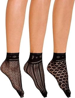 Verdusa Women's Fishnet Floral Lace Transparent Socks
