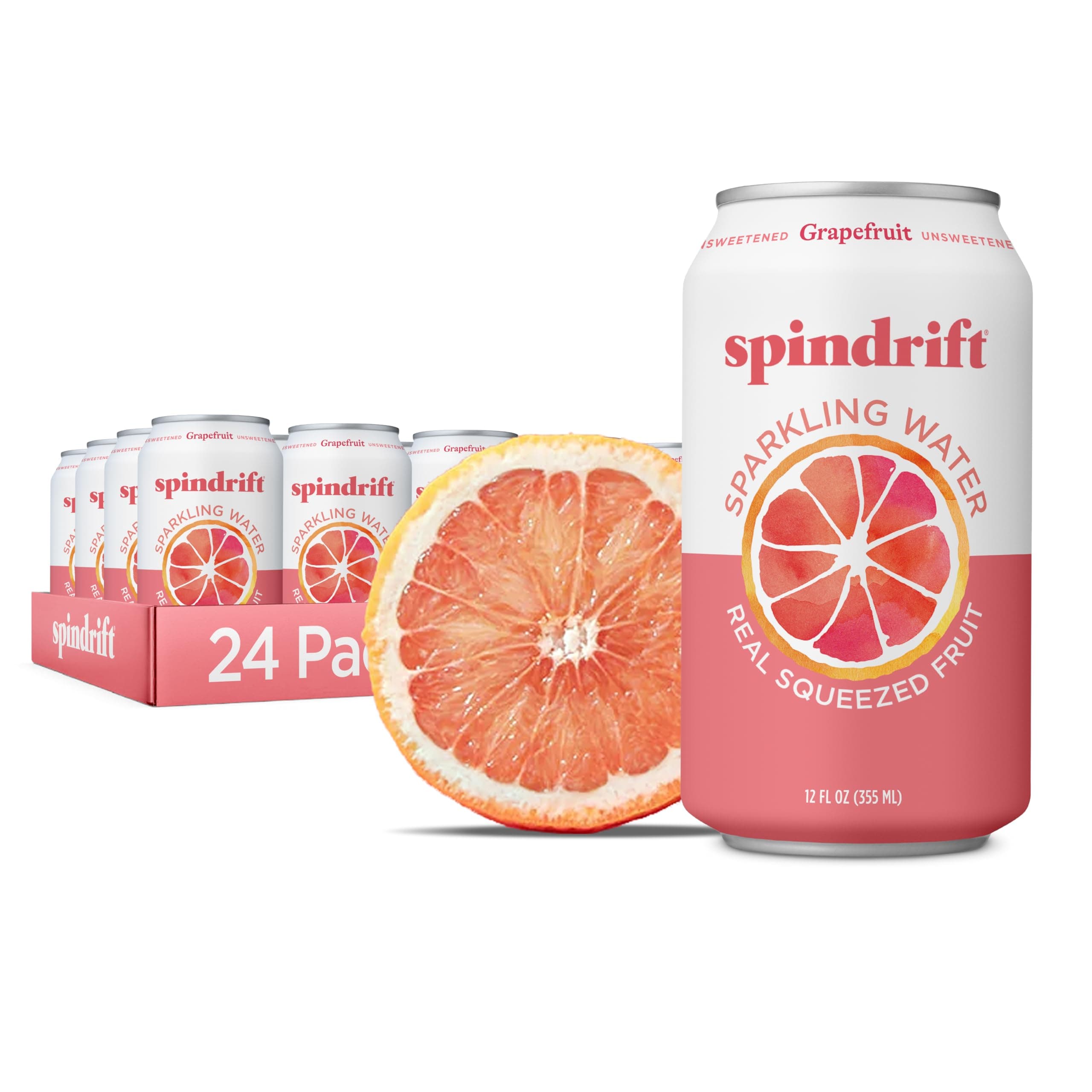 Spindrift Sparkling Water, Grapefruit Flavored, Made with Real Squeezed Fruit...