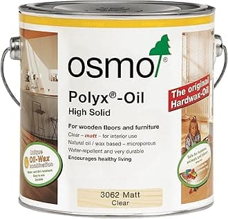 Polyx®-Oil - Hard Wax Oil 3062, Clear Matt, 0.375L - Durable for Furniture, Water-Resistant Floor Wax, Wood Treatment & Wood Finish - Ideal for Oak, Pine, Spruce, Beech & More