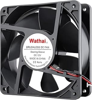 Wathai 2Pin 120mm x 38mm Brushless Cooling Case Fan 12V 2pin DC High Airflow Cooler Fan