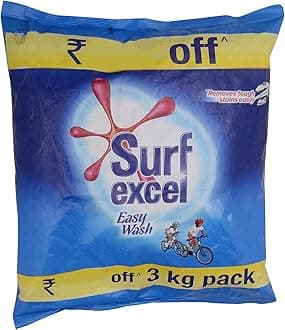 Surf Excel Detergent Powder - Easy Wash, 3kg Pouch