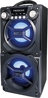 LEDVANCE Sylvania, Portable Speaker with Bluetooth, Connect to iPhone, iPad or Android, Double Subwoofer Heavy Bass, Perfect for Events, Black