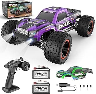 HAIBOXING 1:14 Scale RC Truck, 4WD Off-Road RC Car, Hobby Remote Control Car, 2.4GHz Electric Vehicle Up to 39km/h, IPX4 Waterproof, 2 Rechargeable Batteries + 2 Interchangeable Shells