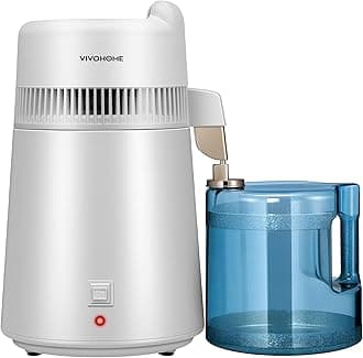 VIVOHOME Water Distiller Machine 304 Stainless Steel 6L Countertop Distilled Water Purifier Maker with Smart Switch and BPA Free Container for Home and Office Use