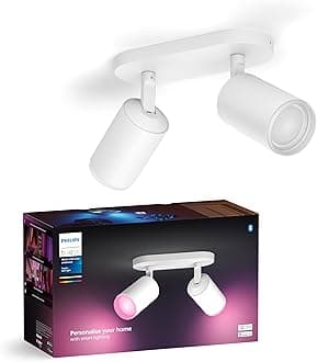 White & Color Ambiance Fugato Spot 2 FLG. White 2x350lm, dimmable, 16 Million Colours, app-controllable, Compatible with Amazon Alexa (Echo, Echo Dot)
