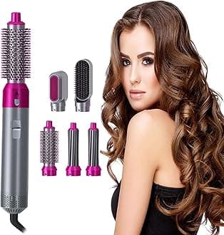 P D 5 in 1 Hot Air Styler Hair Dryer Comb Multifunctional Styling Tool for Curly Hair machine for Straightening Curling Drying Combing Scalp Massage Styling