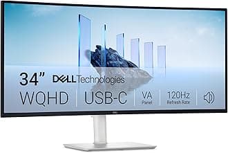 34 Plus USB-C Curved Monitor - S3425DW - 34-inch (3440 x 1440) up to 120 Hz 21:9 Display, VA Panel, AMD FreeSync Premium, 99% sRGB, 95% DCI-P3, Integrated Speakers, 3000:1 Contrast Ratio