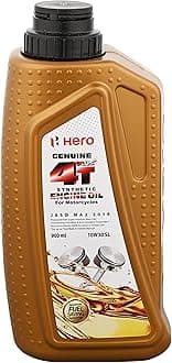 Hero MotoCorp Hero Genuine 4T Plus Motorcycle Engine Oil (API 10W30 SL MA2, 900ml)