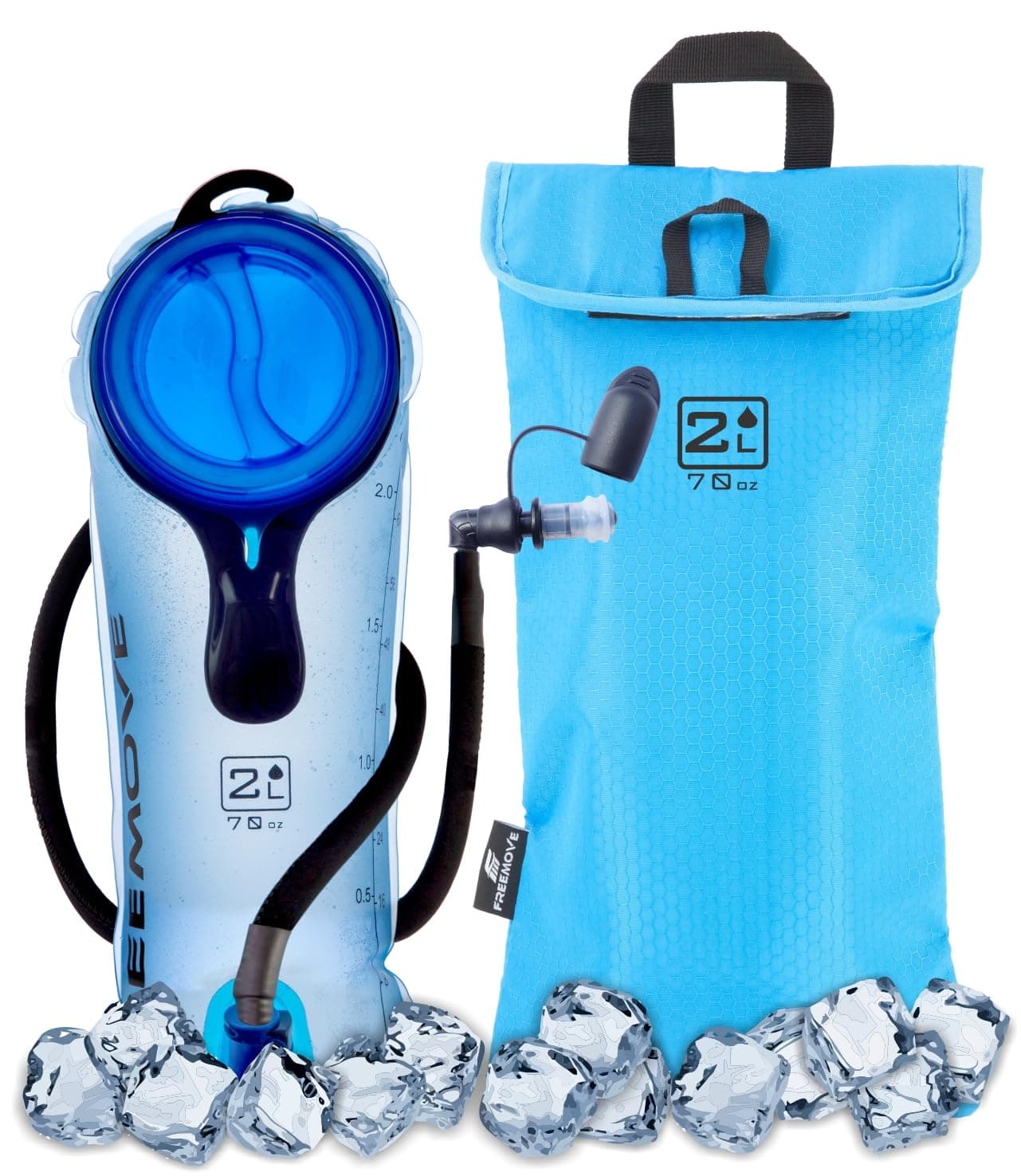 Hydration Pack with 2L or 3L Water Bladder & Cooler Bag > Keeps Drink Cool & Protects Bladders > Camelback Reservoir for Hydration Backpack, Tasteless & BPA Free, Quick Release Tube & Shutoff Valve