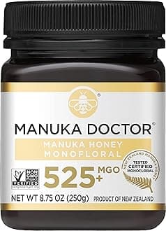MGO 525+ Manuka Honey Monofloral, 100% Pure New Zealand Honey. Certified. Guaranteed. Raw. Non-GMO (8.75 oz)