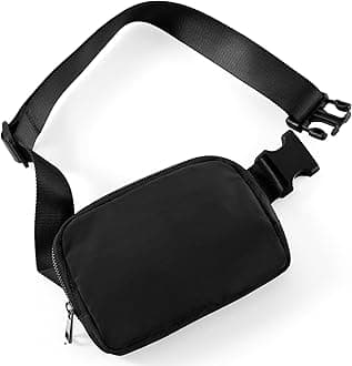 Unisex Mini Belt Bag with Adjustable Strap Small Fanny Pack for Workout Running Traveling Hiking, Black