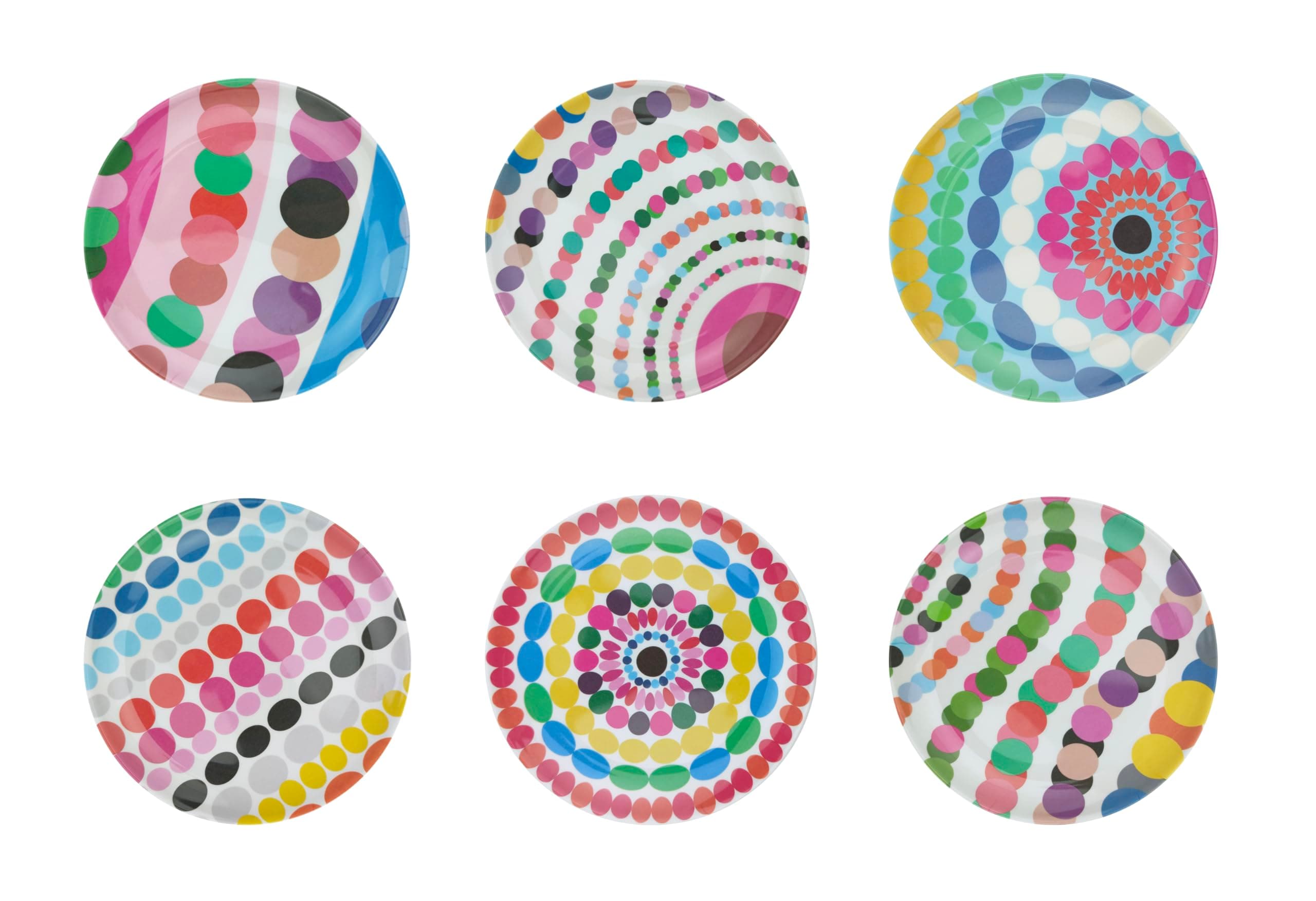 Melamine Assorted Plates-6 Piece Set -Melamine Dinnerware-Platter, Serving, Party, Platter, Dish (6" Appetizer Plate, Bauble)