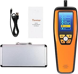 Temtop Air Quality Monitor CO2 Detector Professional Carbon Dioxide PM2.5 PM10 Formaldehyde Temperature and Humidity Monitor w/Audio Alarm Data Export (M2000 2nd)