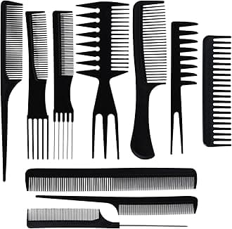 oneleaf BS-MALL 10PCS Hair Stylists Professional Styling Comb Set Variety Pack Great for All Hair Types & Styles