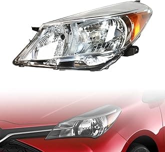 Headlamp Assemble For 2012 2013 2014 Toyota Yaris L/LE Hatchback Headlights Headlamps LED Headlight Headlamps Front Head Lights Lamps Replacement (Left Driver Side)