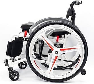 Sports Wheelchair for Adults,Ultra-Light Transport Wheelchair,Aluminum,Folding Portable Wheelchair with Hand Brake,Self-propelled Manual Chair with Anti-Tipper(Seat Width 42cm/16.5in,B)