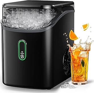 Nugget Ice Maker Countertop, Pebble Ice Maker with Soft Chewable Ice, One-Click Operation Ice Machine with Self-Cleaning, 33lbs/24H for Home,Kitchen,Office