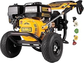 DeWalt DXPW3425E-S 3400 PSI Gas Pressure Washer, 2.5 GPM Axial Cam Pump, 208cc Recoil with Electric Start Engine, Spray Gun and Wand, 5 QC Nozzles, 5/16-in. x 25-ft. Hose, 49-State