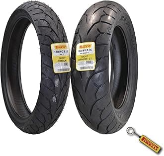 Pirelli Night Dragon 130/60B19 M/C 61H REINFTL Cruiser Motorcycle Front Tire - Superior Traction & Handling for High-Performance Cruisers w/Keychain (130/60B19 180/65B16)