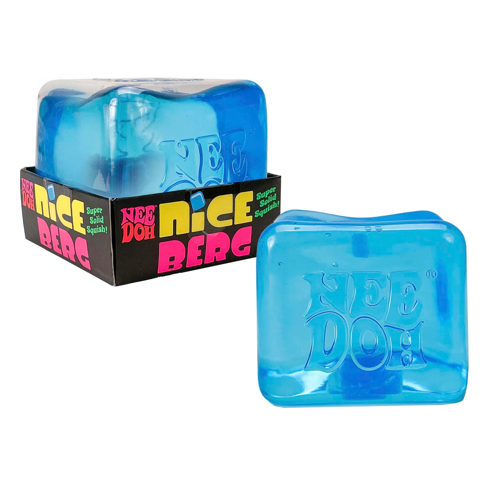 Schylling NeeDoh Niceberg - Sensory Squeeze Toy with Super Solid Squish - Giant 3.25" Blue Nice Cube (Pack of 1)