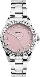 Elizabeth 33mm Women's Watch with Stone Set Case and Stainless Steel Bracelet